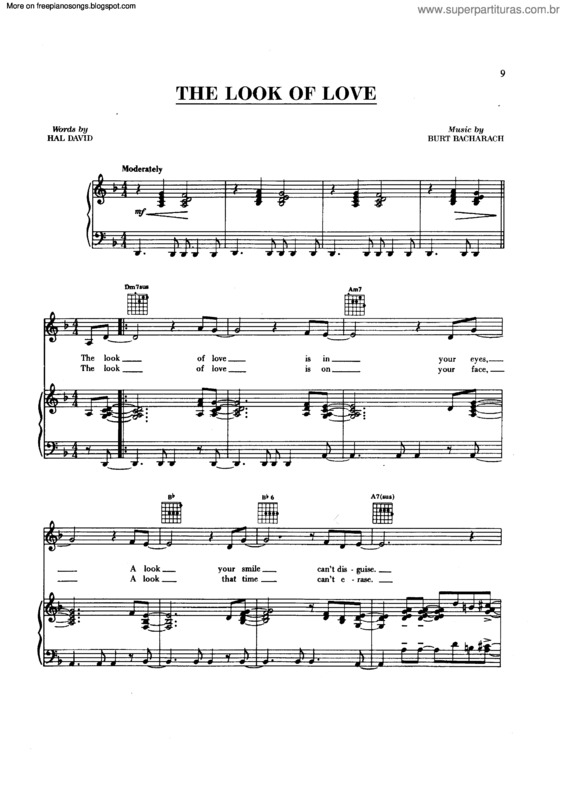 Partitura da música The Look Of Love v.3