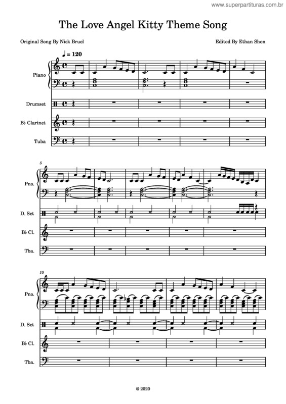Partitura da música The Love Angel Kitty Theme Song