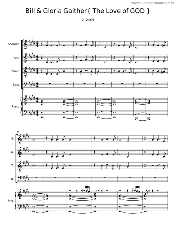 Partitura da música The Love Of God – Bill & Gloria Gaither