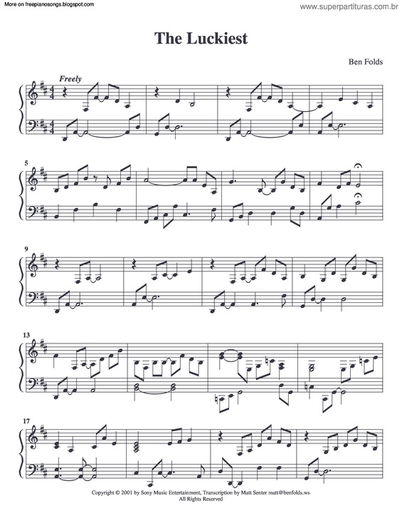 Partitura da música The Luckiest v.3