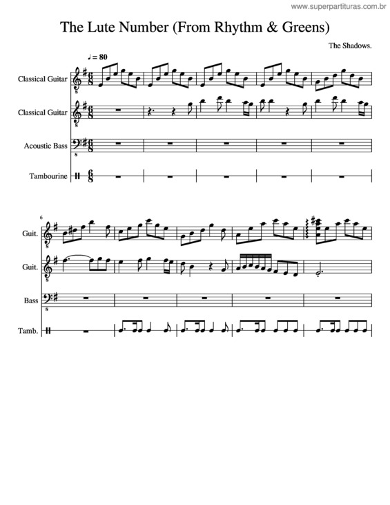 Partitura da música The Lute Number