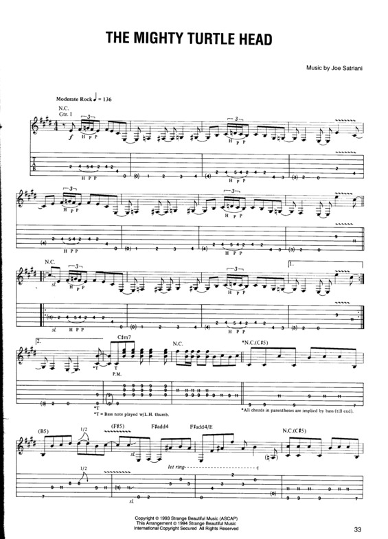 Partitura da música The Mighty Turtle Head