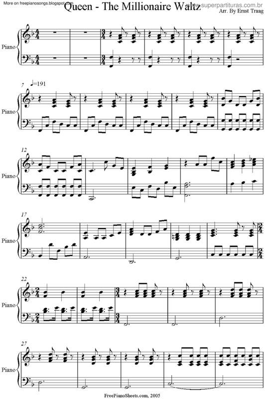 Partitura da música The Millionaire Waltz