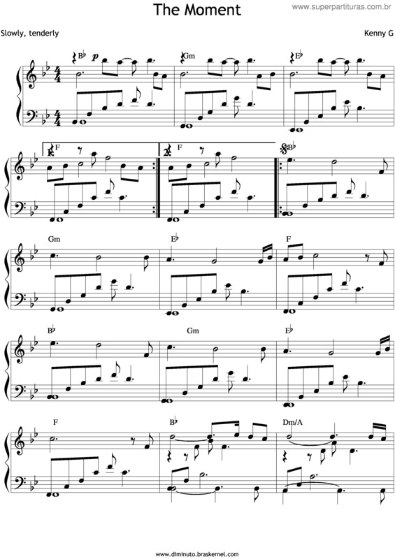 Partitura da música The Moment v.2