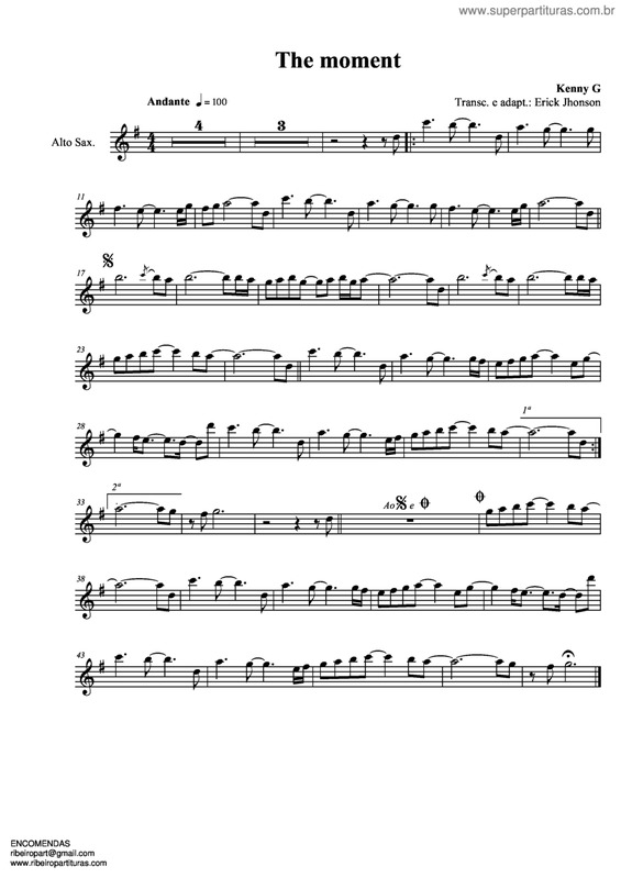 Partitura da música The Moment v.3