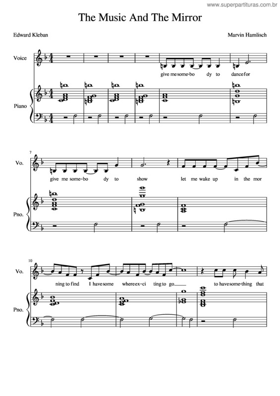 Partitura da música The Music And The Mirror Audition Cut