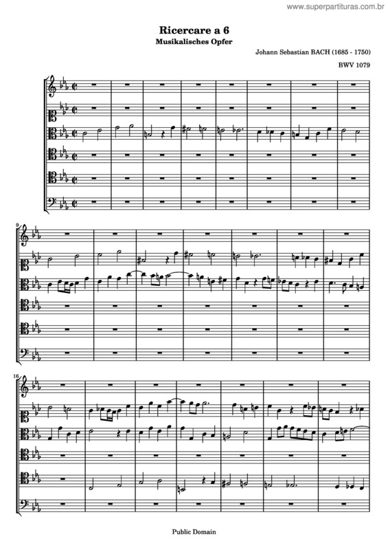 Partitura da música The Musical Offering v.3