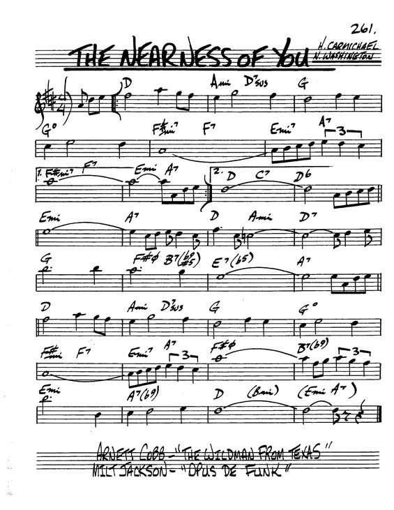 Partitura da música The Nearness Of You v.2