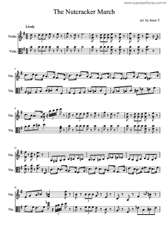 Partitura da música The Nutcracker March