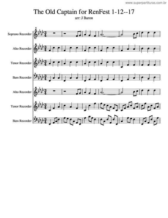 Partitura da música The Old Captain For Renfest 1–12––17