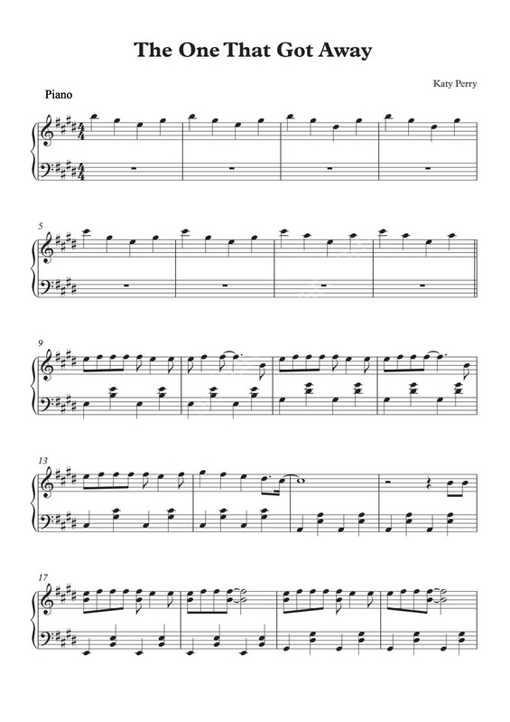 Partitura da música The One That Got Away v.4