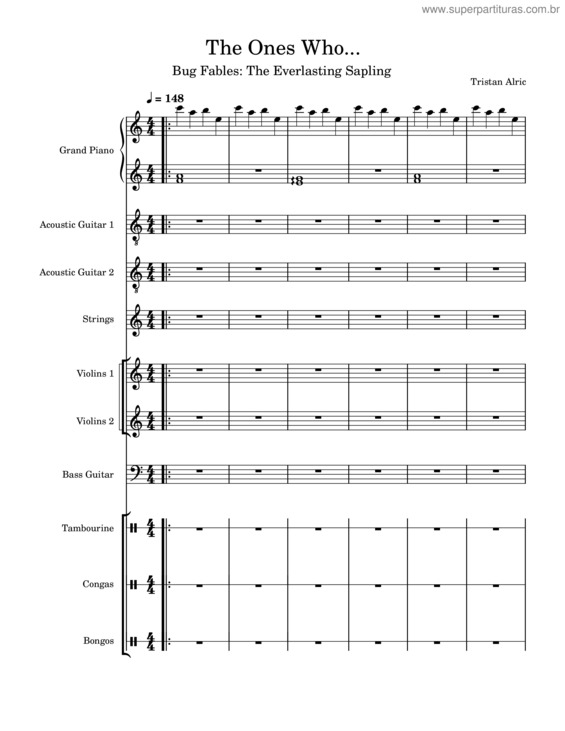 Partitura da música The Ones Who... – Bug Fables