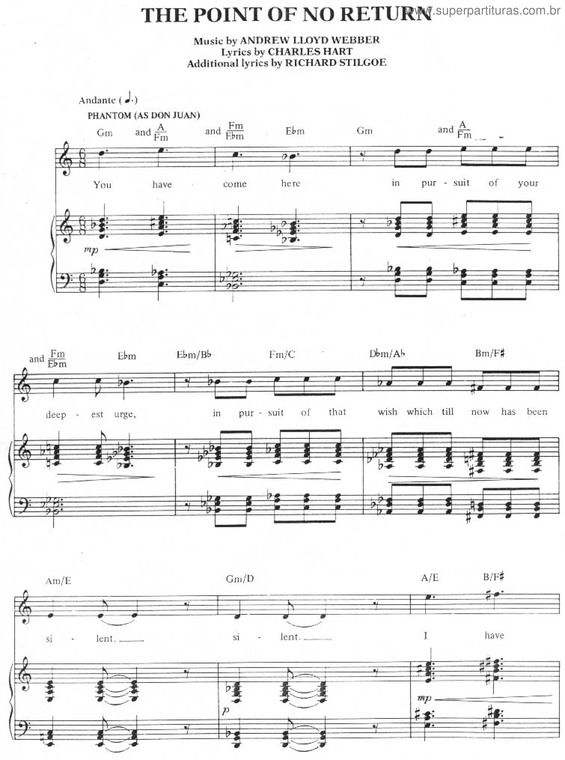 Partitura da música The Point Of No Return