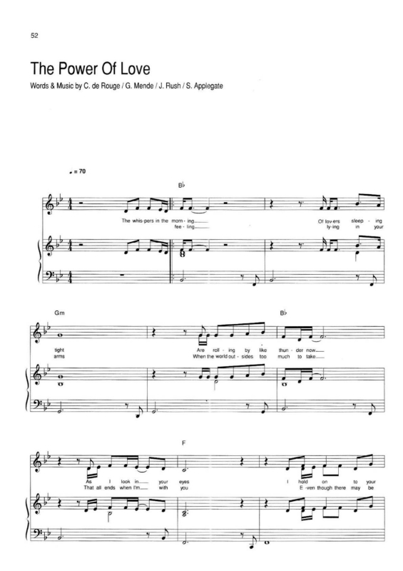 Partitura da música The Power of Love v.3