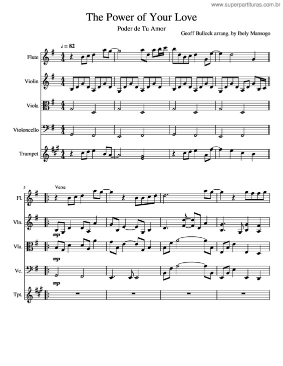 Partitura da música The Power Of Your Love