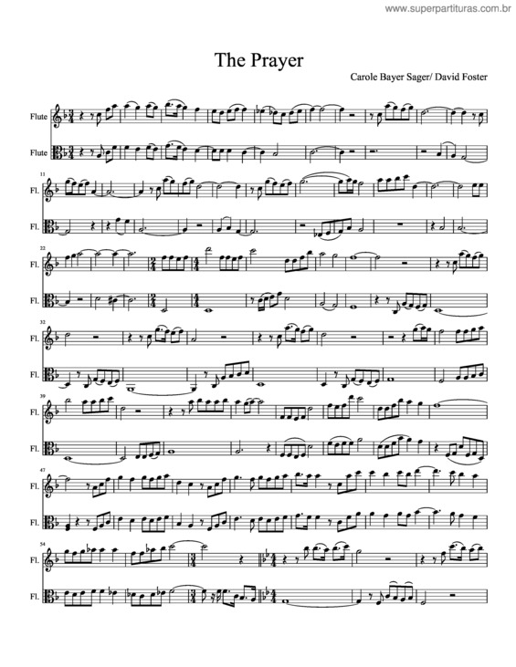 Partitura da música The Prayer v.4