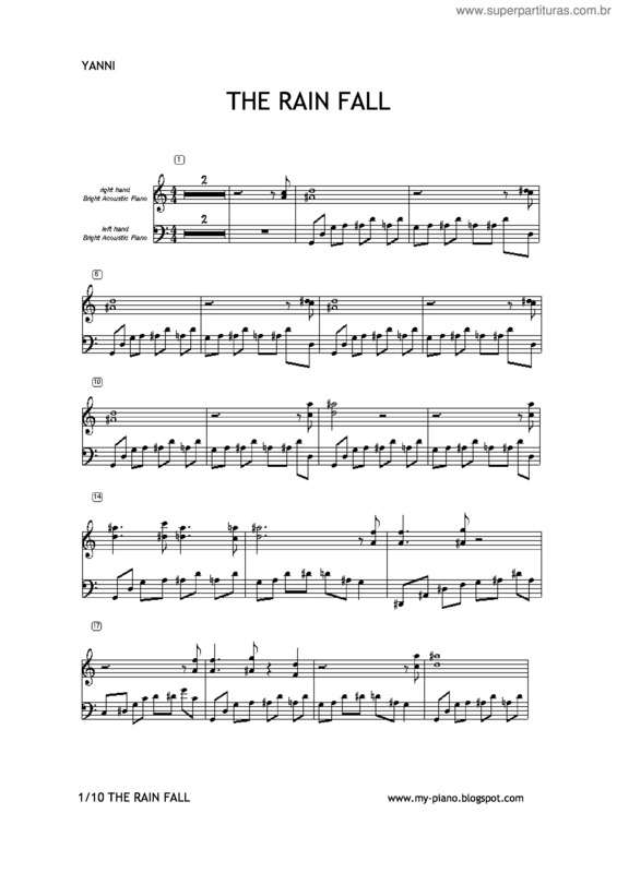 Partitura da música The Rain Fall