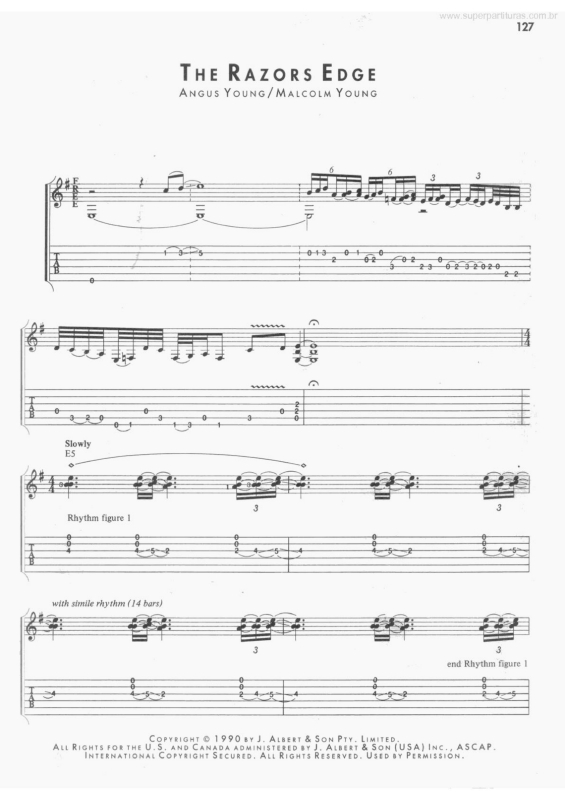 Partitura da música The Razors Edge