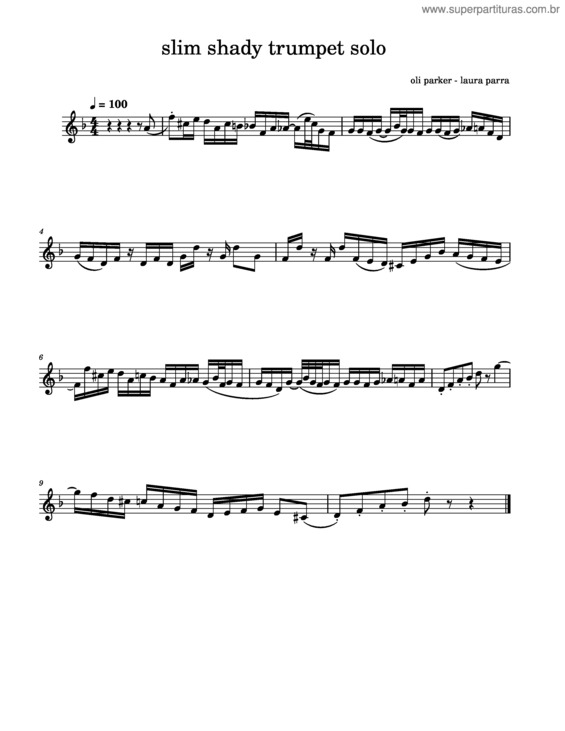 Partitura da música The Real Slim Shady – Eminem Slim_Shady_Trumpet_Solo