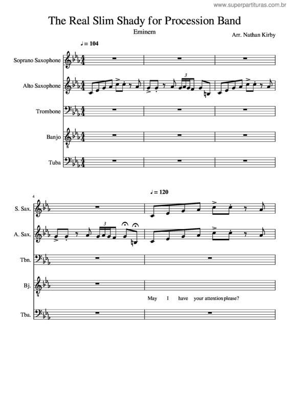 Partitura da música The Real Slim Shady v.2
