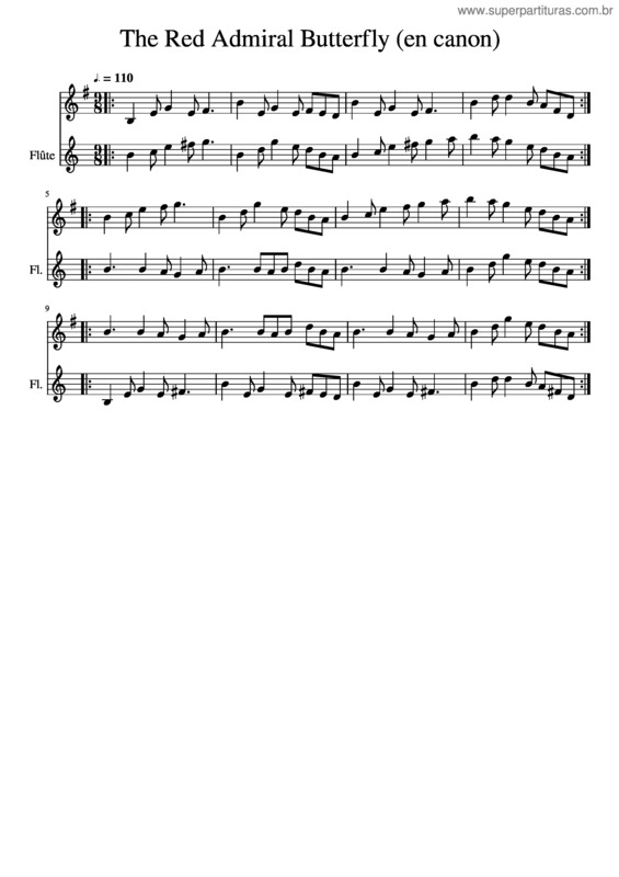 Partitura da música The Red Admiral Butterfly v.2