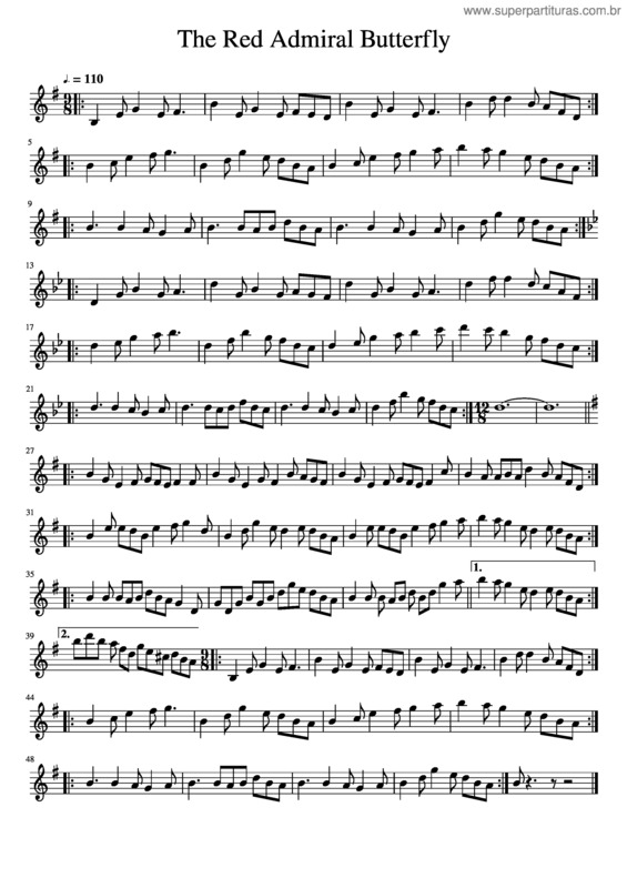 Partitura da música The Red Admiral Butterfly