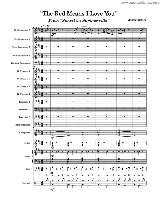 Partitura da música The Red Means I Love You – Madds Buckley