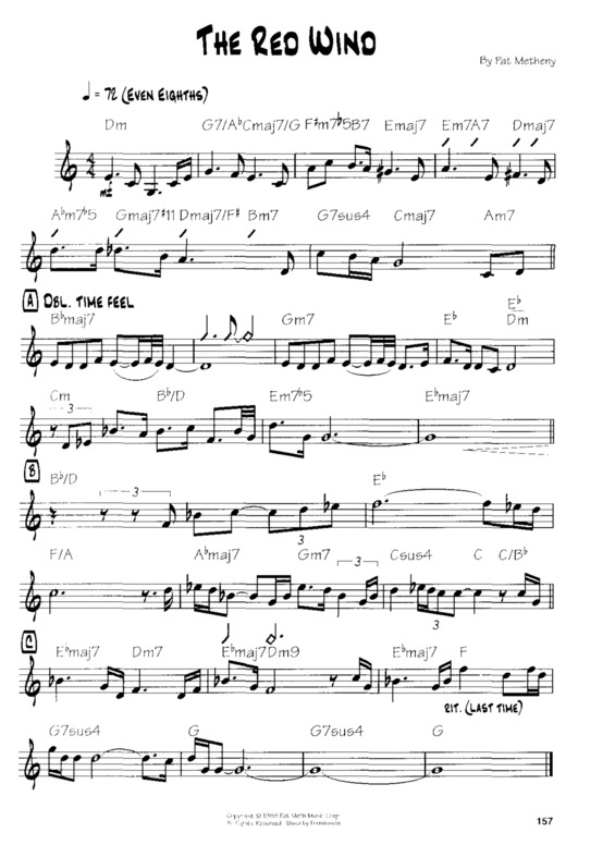 Partitura da música The Red Wind