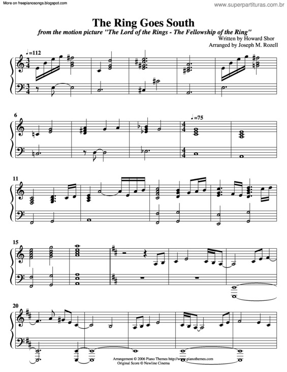 Partitura da música The Ring Goes South