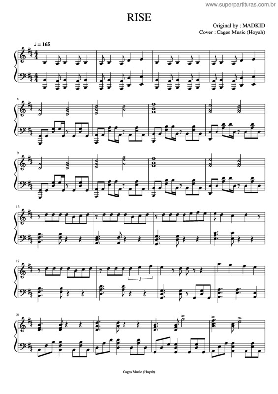 Partitura da música The Rising Of The Shield Hero Op1 – Rise