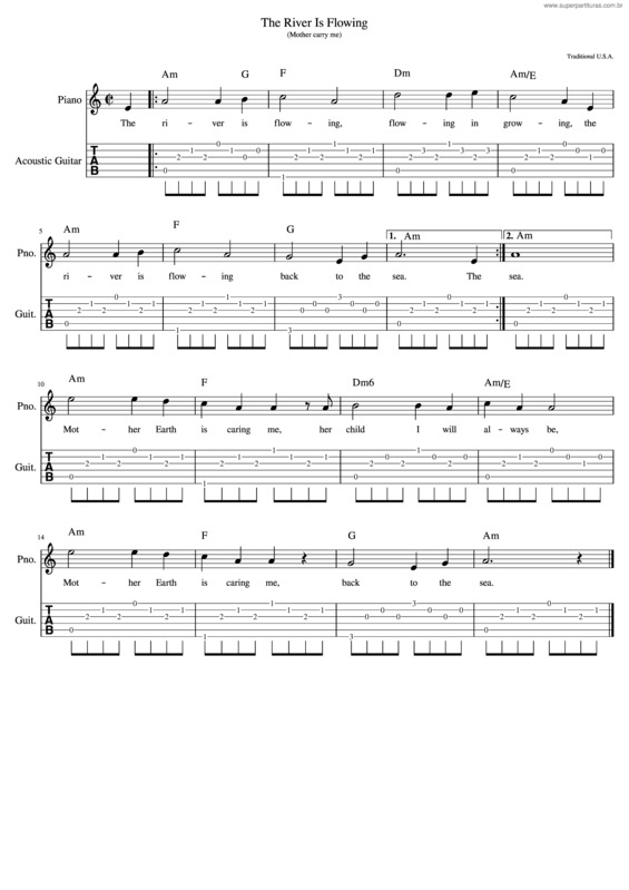 Partitura da música The River Is Flowing