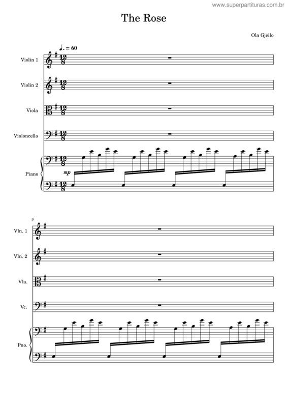 Partitura da música The Rose – Ola Gjeilo v.2