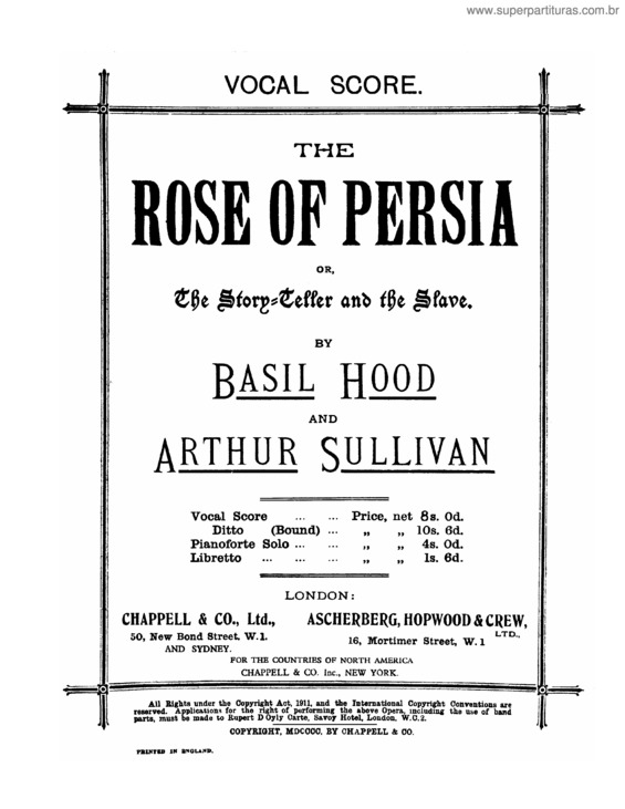 Partitura da música The Rose of Persia