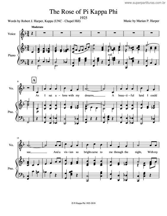 Partitura da música The Rose Of Pi Kappa Phi