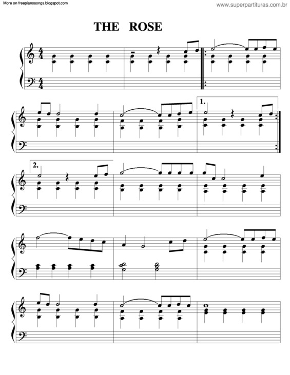 Partitura da música The Rose v.3
