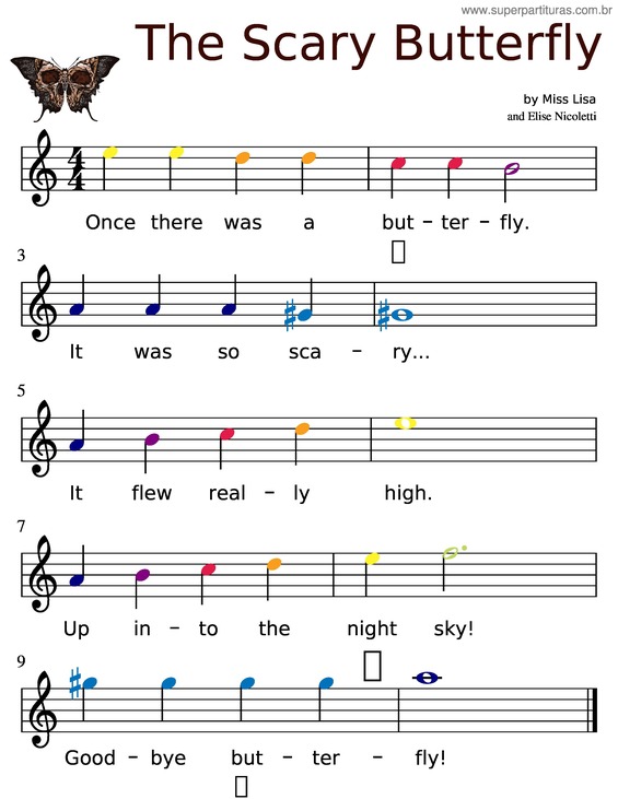 Partitura da música The Scary Butterfly