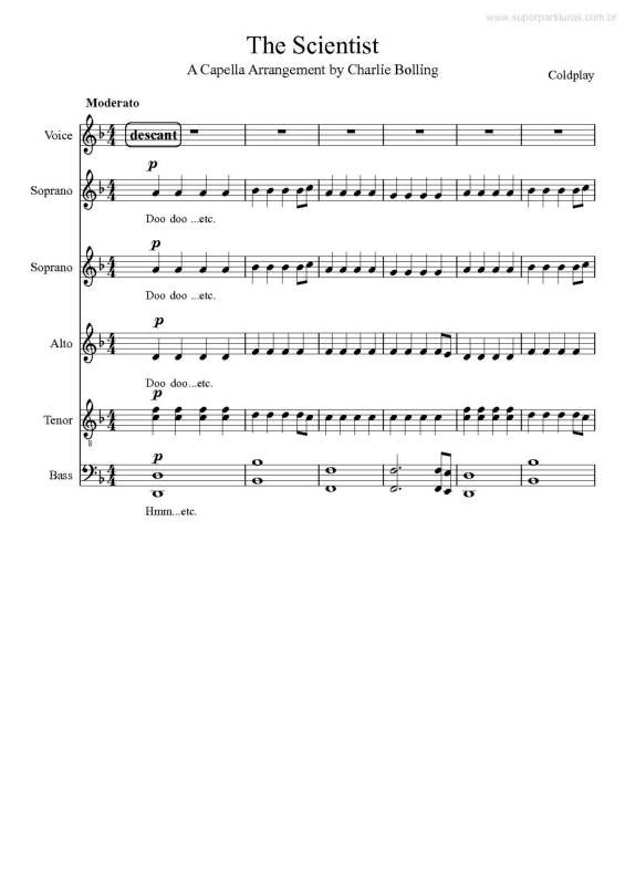 Partitura da música The Scientist v.4