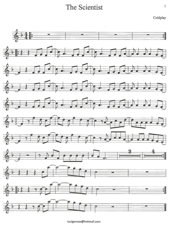 Partitura da música The Scientist v.6