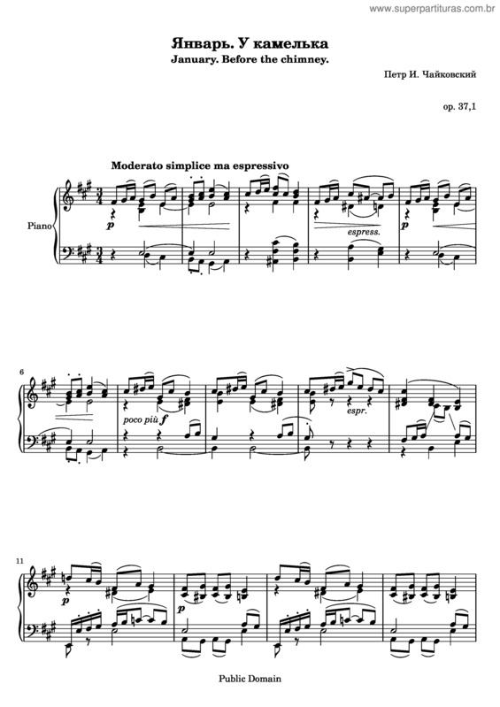 Partitura da música The Seasons