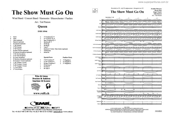 Partitura da música The Show Must Go On v.3