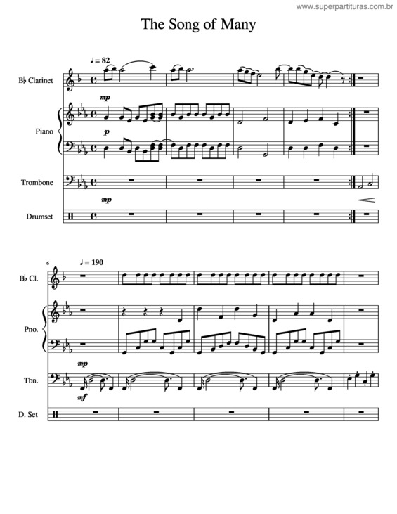 Partitura da música The Song Of Many