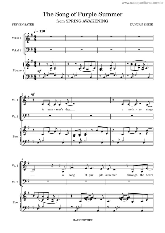 Partitura da música The Song Of Purple Summer Erko