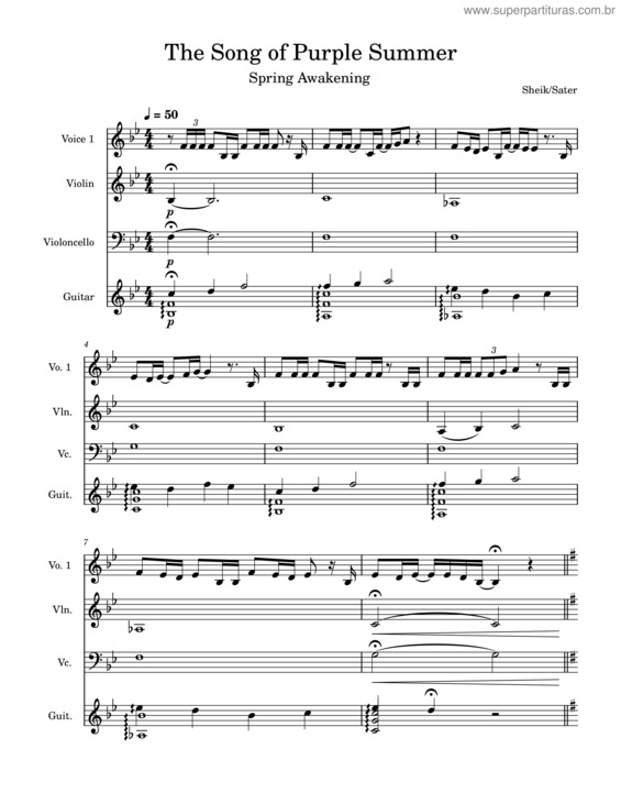 Partitura da música The Song Of Purple Summer