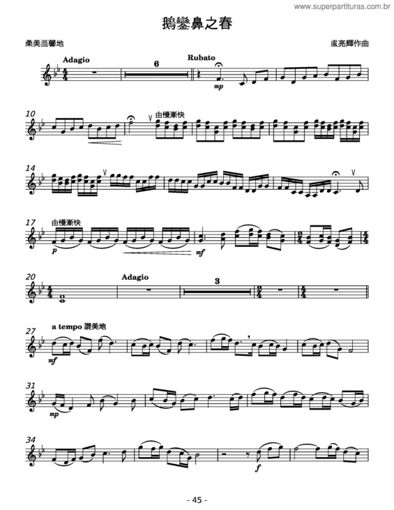 Partitura da música The Spring Of Eluanbi – Lu Liang–Hui