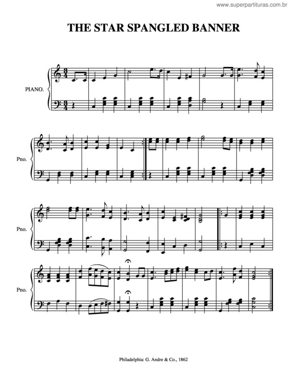Partitura da música The Star-Spangled Banner v.4