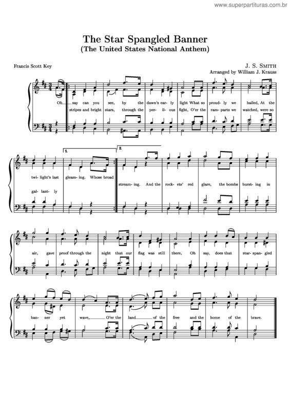 Partitura da música The Star-Spangled Banner v.5