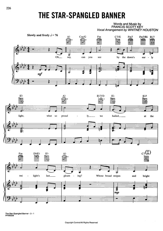 Partitura da música The Star Spangled Banner v.7