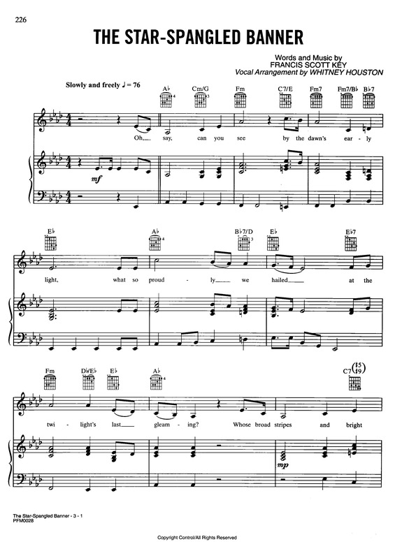 Partitura da música The Star Spangled Banner v.7