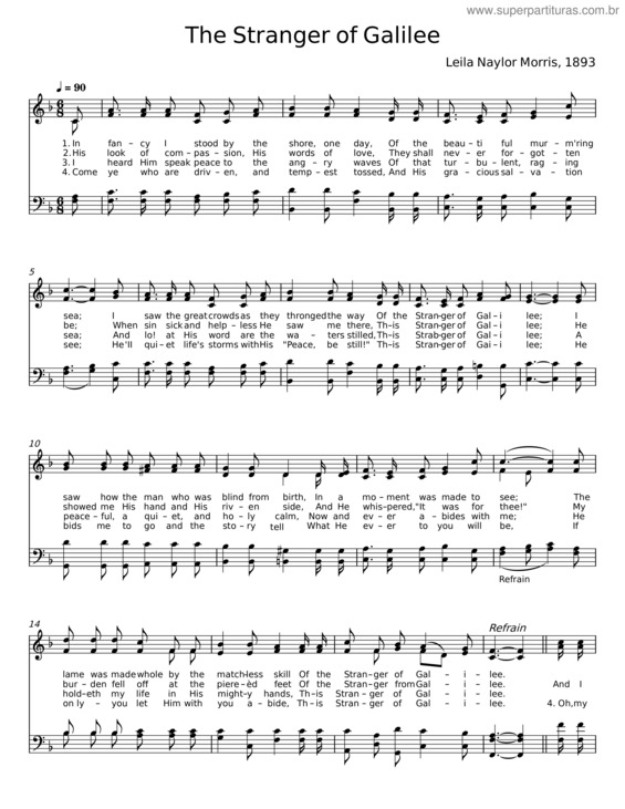 Partitura da música The Stranger Of Galilee – Leila Naylor Morris