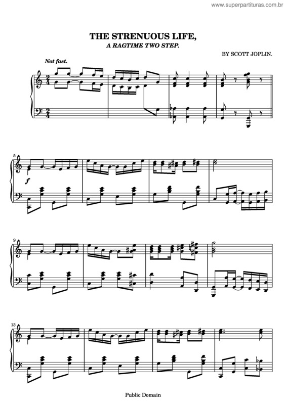 Partitura da música The Strenuous Life